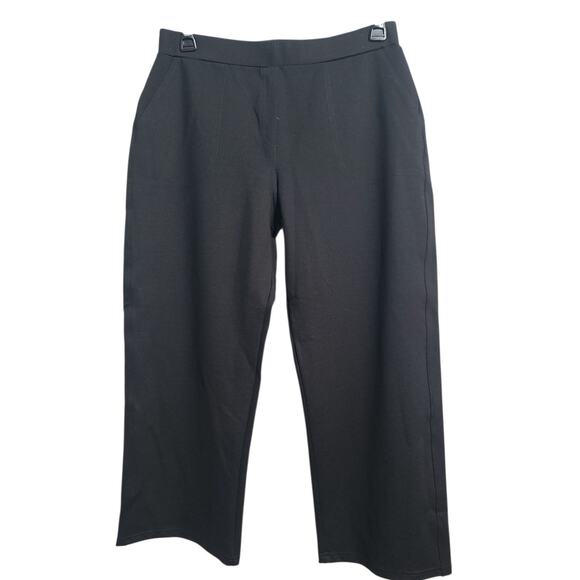 Cut Loose Black Crop Pull On Wide Leg Pants Size Large - Picture 1 of 4